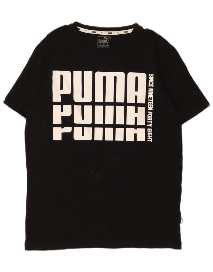 Tricou grafic Puma pentru bărbați Top mic, negru, bumbac