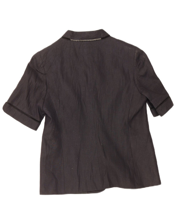 Cardigan vintage cu mânecă scurtă pentru femei UK 10 Mic in bleumarin