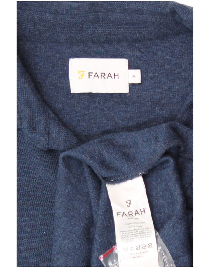 Tricou polo pentru bărbați Farah, bumbac, albastru bleumarin mediu