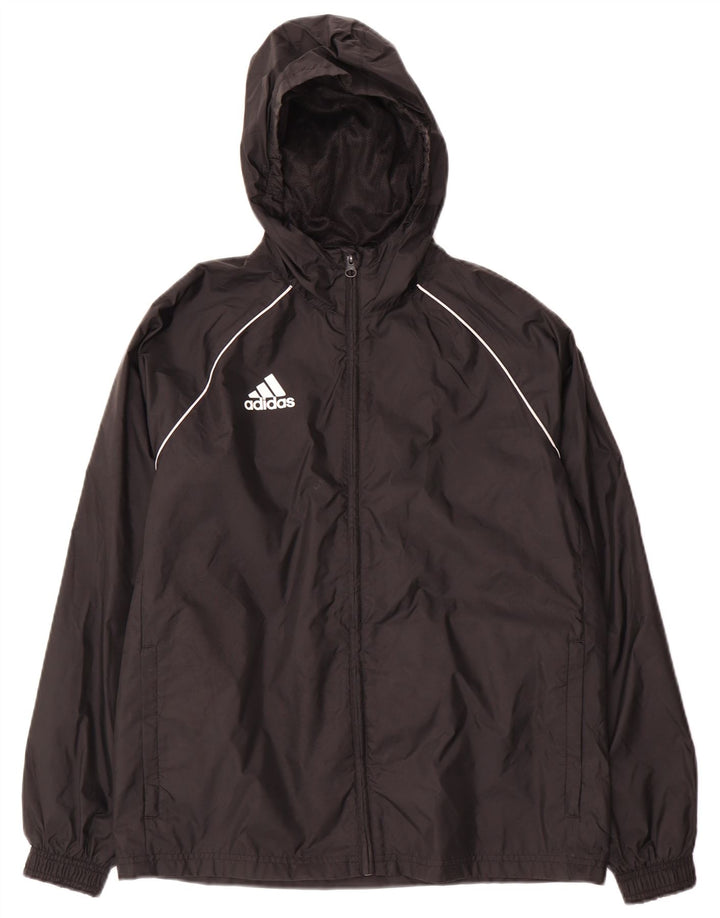 Jachetă pentru trening Adidas pentru băieți, cu glugă, 13-14 ani, poliester negru