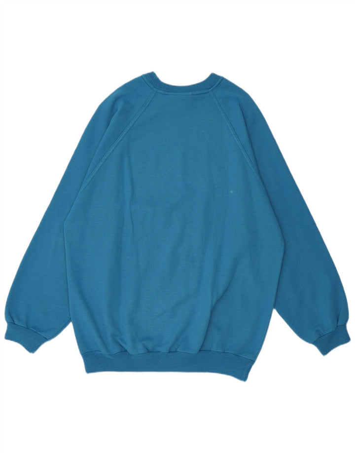 Hanorac vintage pentru bărbați cu grafică Jumper mediu albastru bumbac retro