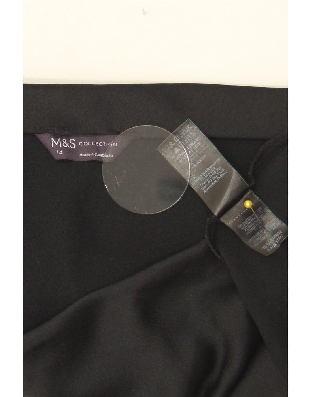 Fustă A-Line pentru femei Marks & Spencer UK 14 Large W33 Poliester negru
