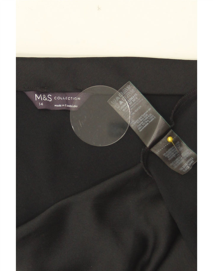 Fustă A-Line pentru femei Marks & Spencer UK 14 Large W33 Poliester negru