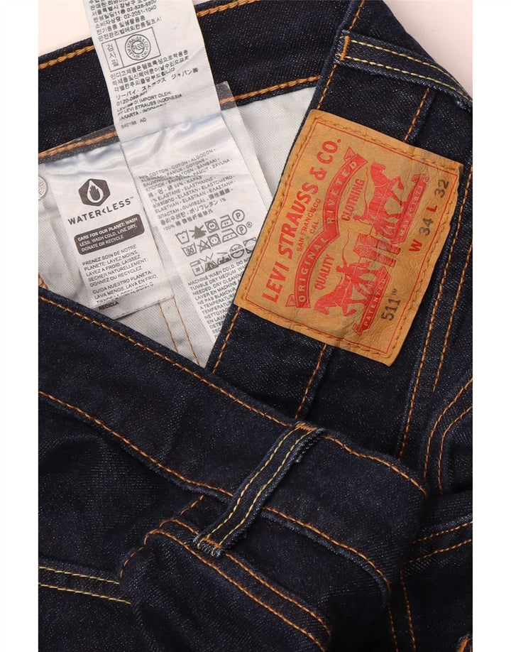 Blugi pentru bărbați Levi's 511 Slim W34 L32 Bumbac bleumarin