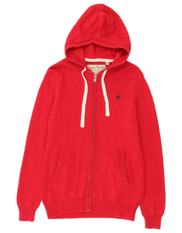 Pulover cardigan cu glugă Jack Wills pentru bărbați, bumbac roșu mic
