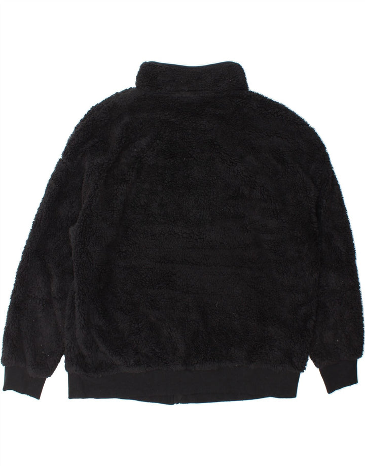 REEBOK Womens Fleece Jacket UK 18 XL Black Colourblock Polyester Vintage Reebok and Second-Hand Reebok from Messina Hembry 