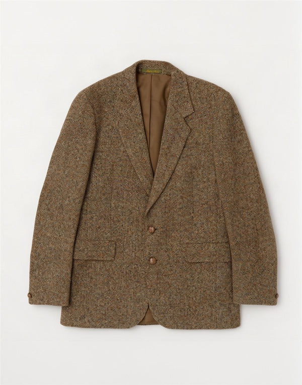 Jachetă pentru bărbați Harris Tweed, cu 2 nasturi, UK 36 Lână kaki mică
