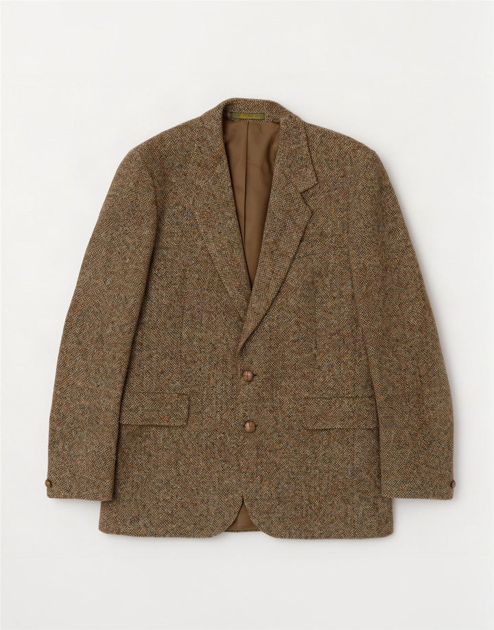 Jachetă pentru bărbați Harris Tweed, cu 2 nasturi, UK 36 Lână kaki mică
