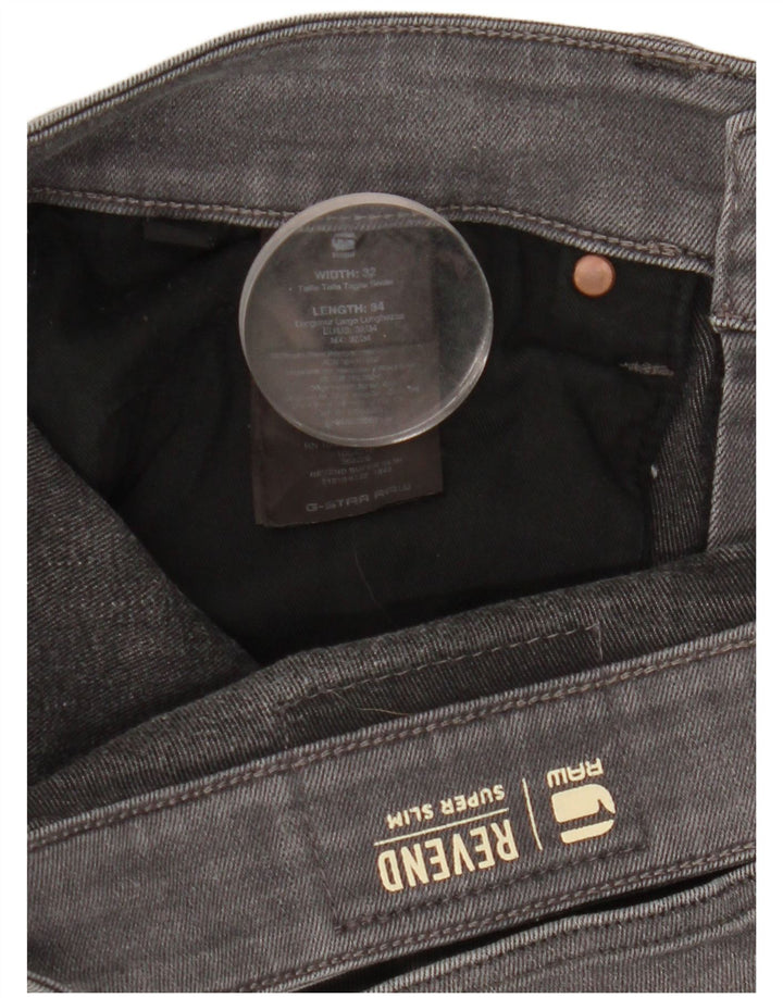 Blugi super slim G-STAR Revend pentru bărbați Distressed W32 L34 bumbac gri