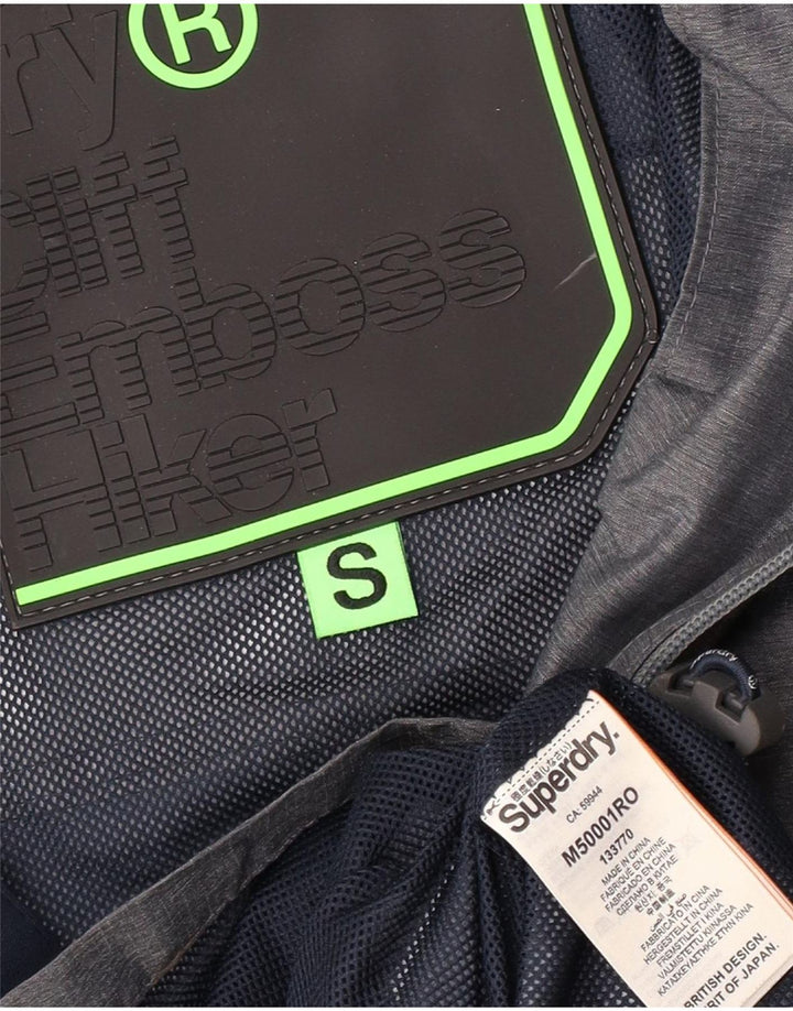 Jachetă de ploaie cu glugă pentru bărbați Superdry UK 36, nailon, gri mic