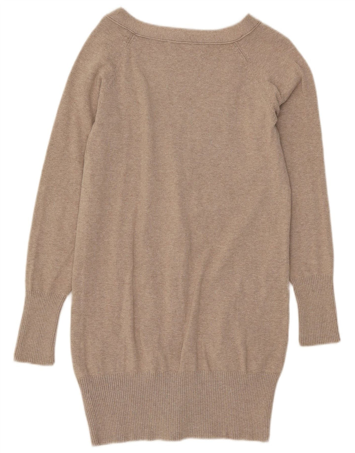 Pulover cardigan pentru femei ZARA UK 12, bumbac mediu bej