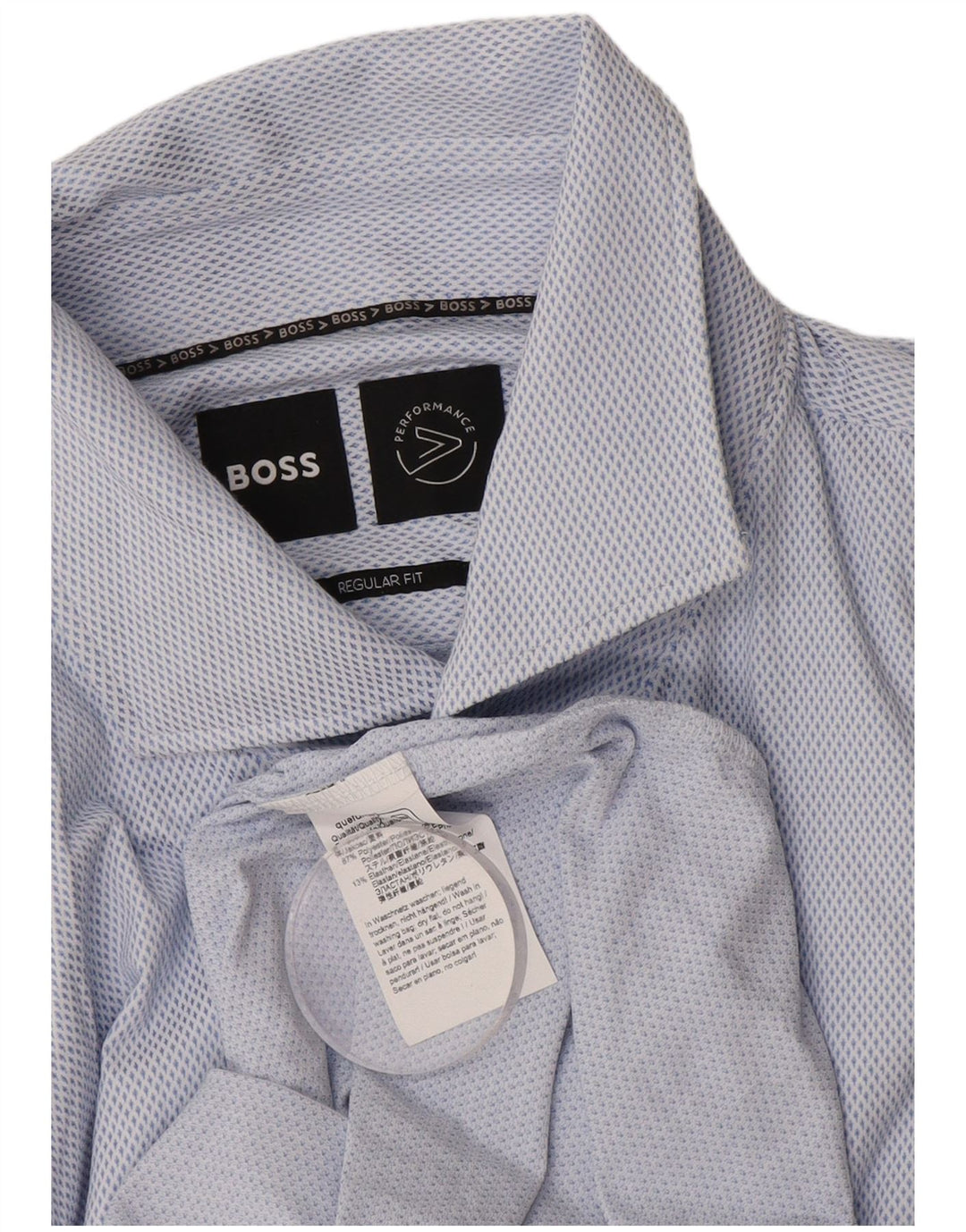 Cămașă pentru bărbați HUGO BOSS, cu o formă regulată, din poliester mare cu pete albastre