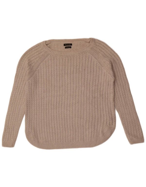 Pulover Massimo Dutti pentru damă, cu gât de barcă, din bumbac, gri mediu, UK 14