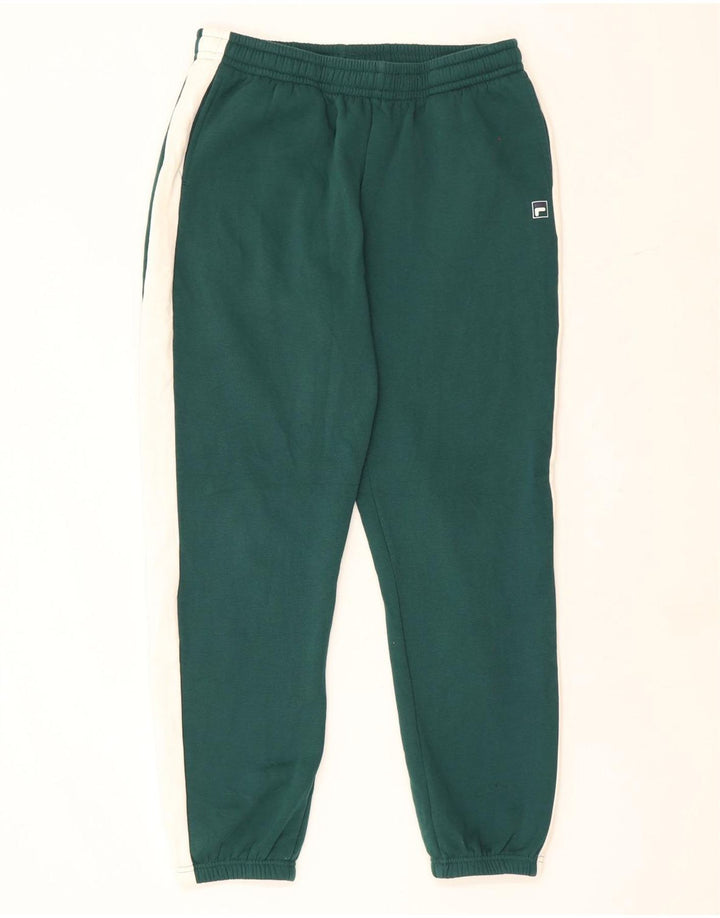 Pantaloni de trening cu grafică Fila pentru bărbați Pantaloni de jogging, verde mediu, color block