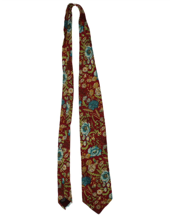 Cravată Kenzo pentru bărbați, mărime unică, burgundă, de designer de mătase florală