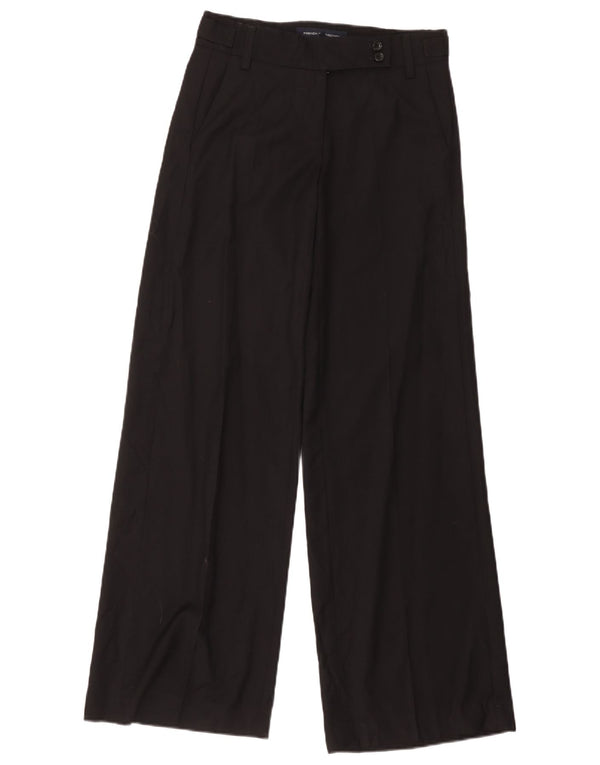French Connection Pantaloni de costum pentru femei cu picioare largi UK 8 Small W32 L34 Black