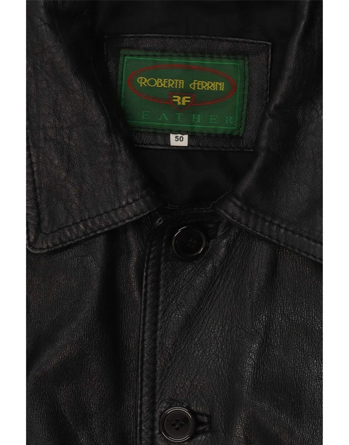Jachetă de piele pentru bărbați Roberta Ferrini IT 50 Large Black