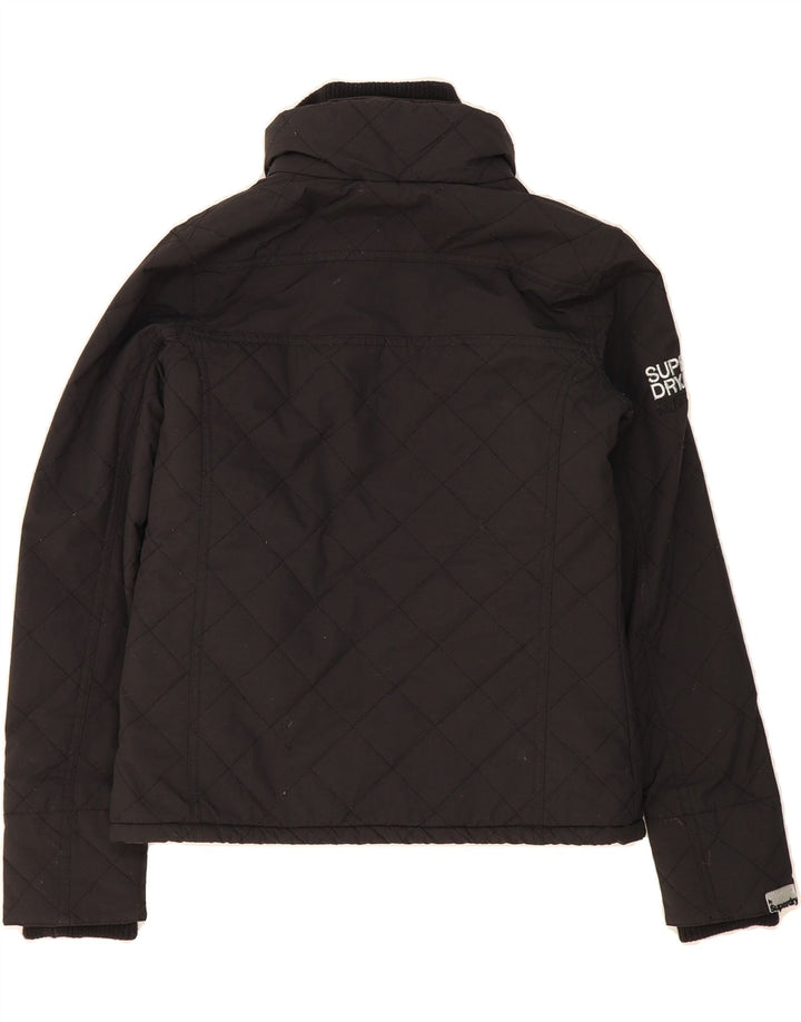 SUPERDRY Womens Windcheater Oversized Windbreaker Jacket UK 6 XS Black Vintage Superdry and Second-Hand Superdry from Messina Hembry 