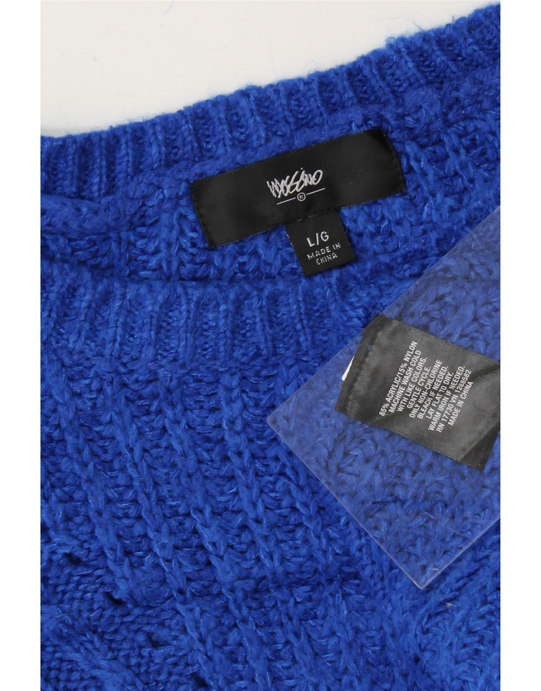 MOSSIMO Womens Boat Neck Jumper Sweater UK 16 Large Blue Acrylic Vintage Mossimo and Second-Hand Mossimo from Messina Hembry 