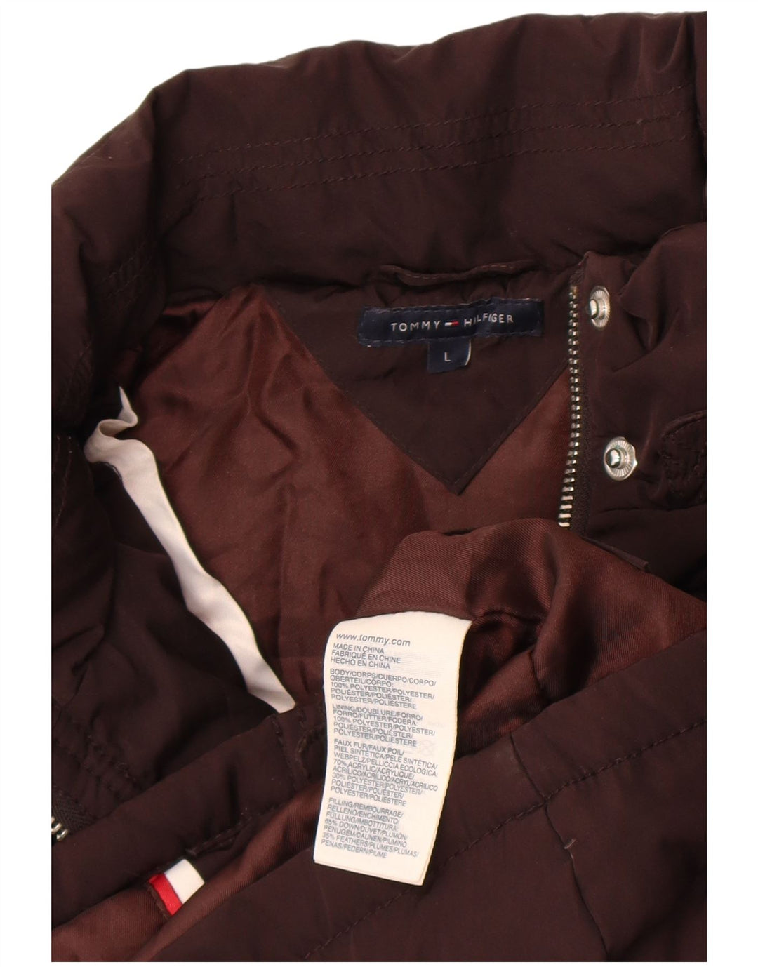 Gilet căptușit pentru femei Tommy Hilfiger UK 14, mare, maro, poliester