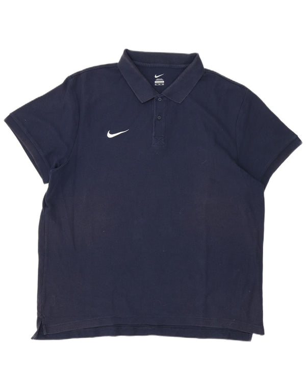 Tricou polo Nike pentru bărbați 2XL, bumbac bleumarin