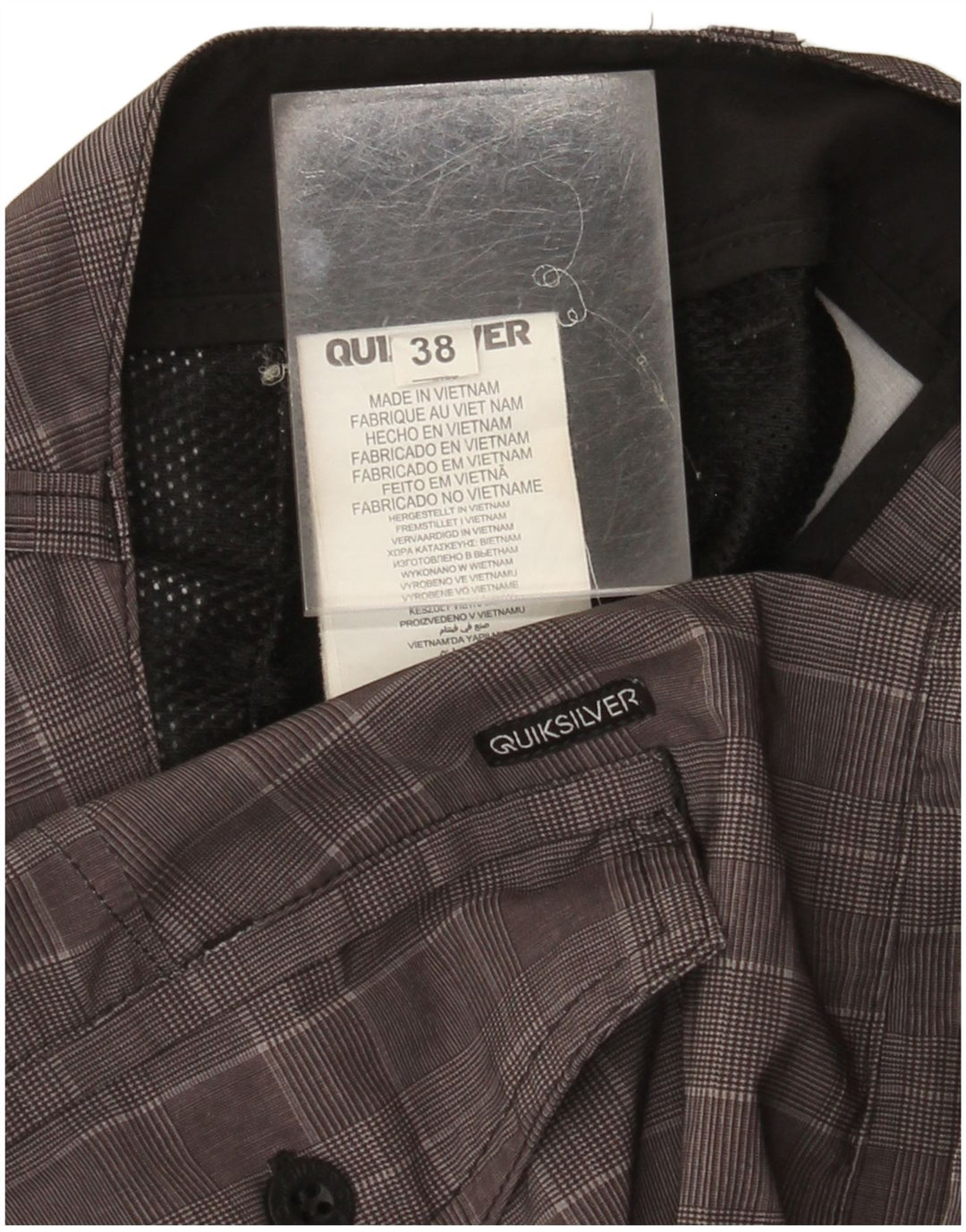 Pantaloni scurți chino pentru bărbați Quiksilver W38 XL poliester cu picior de găină gri