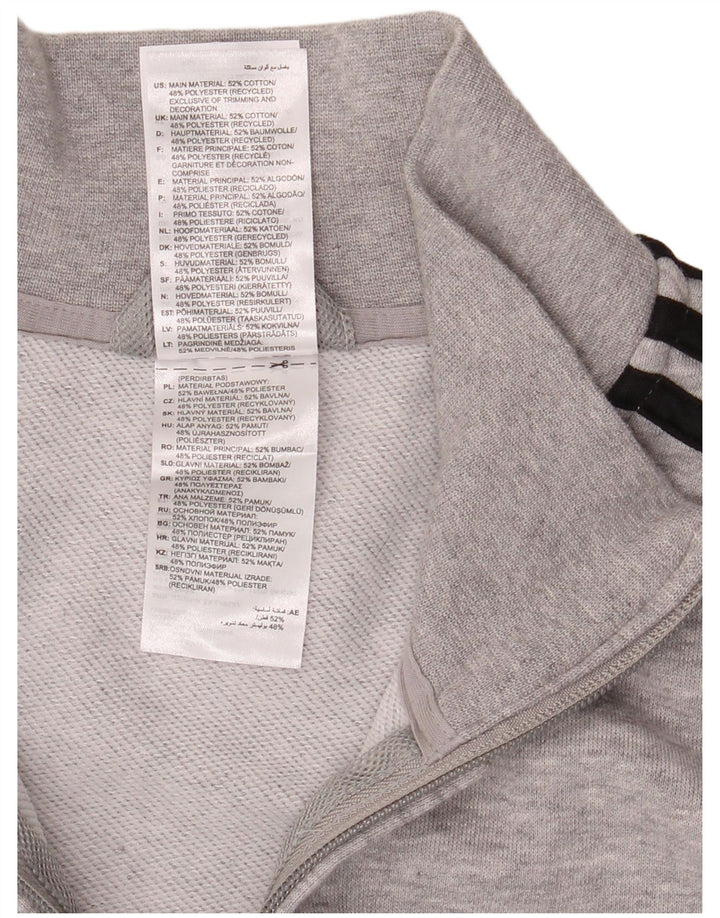 Jachetă de top pentru trening Adidas pentru femei, mare, gri bumbac cu pete