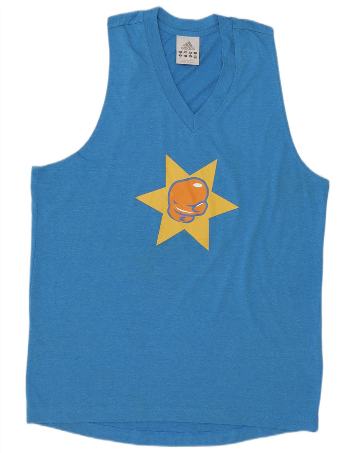 Vesta grafică pentru bărbați ADIDAS, poliester albastru mediu