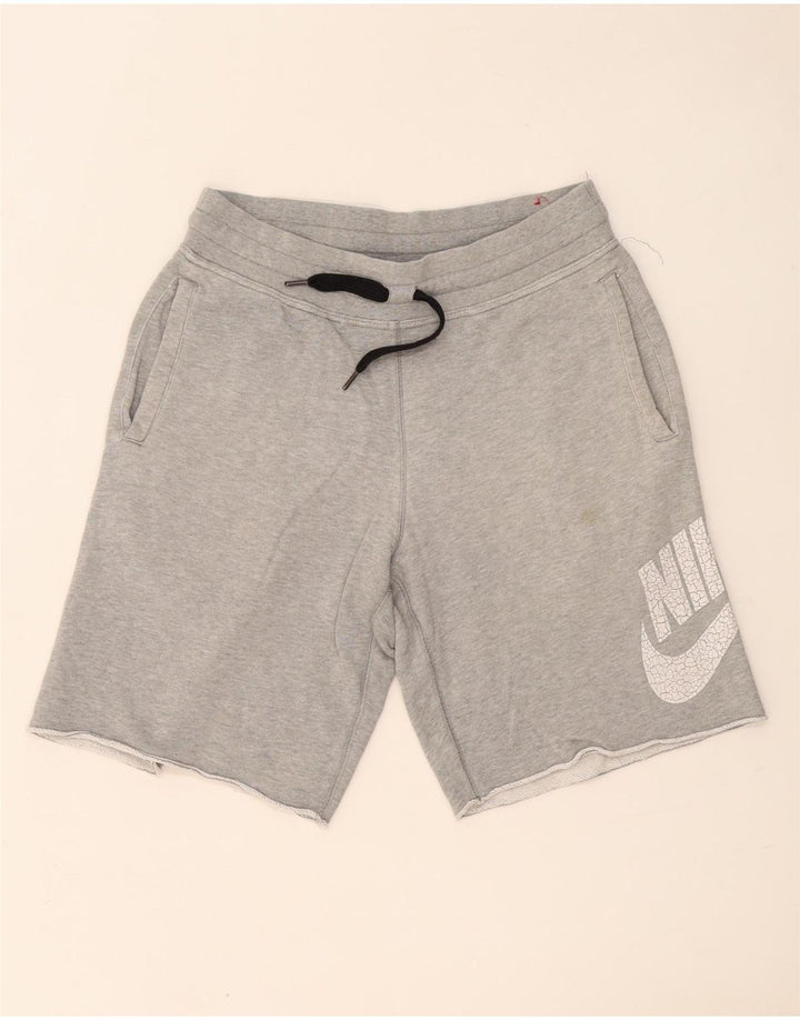 Pantaloni scurți sport grafic Nike pentru bărbați, bumbac, gri mediu