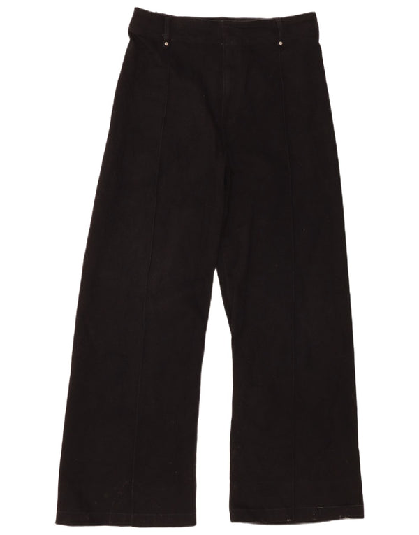 Pantaloni casual pentru femei Zara cu picioare late EU 44 XL W34 L30 bumbac negru