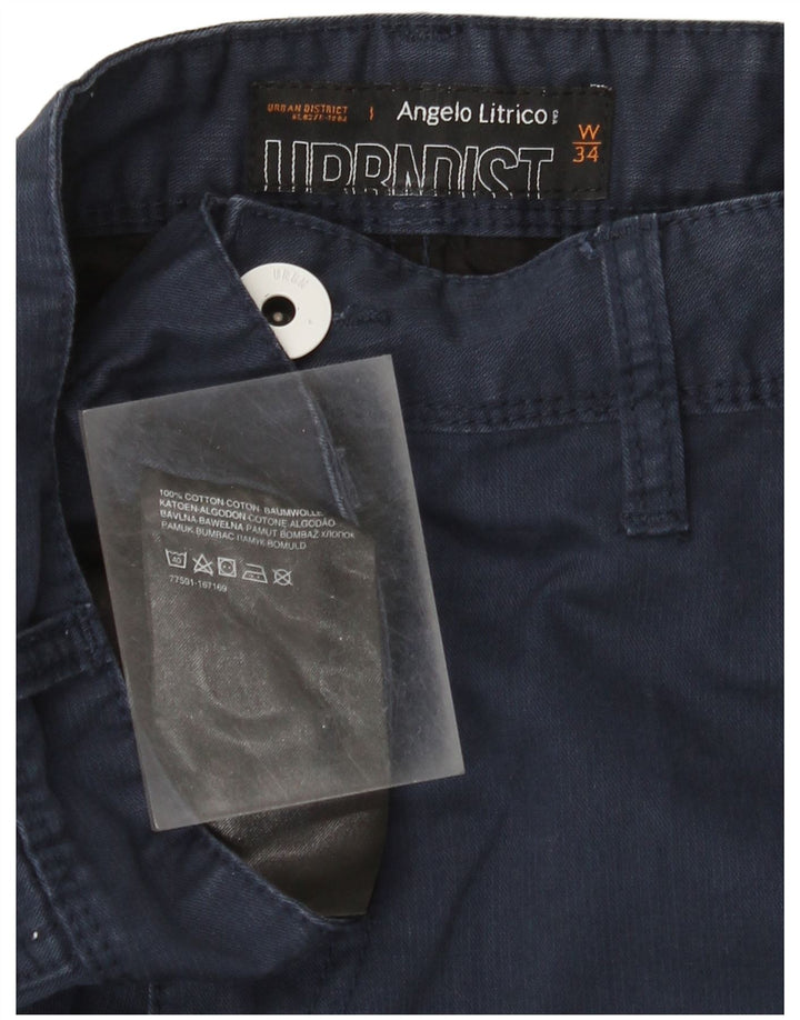 Pantaloni scurți cargo pentru bărbați Angelo Litrico W34, mari, albastru, bumbac