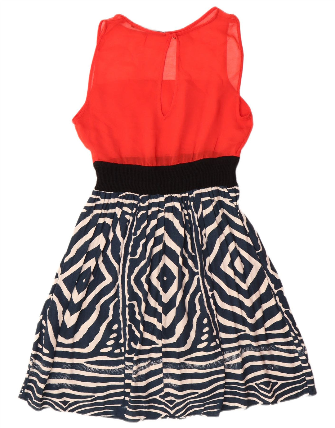 Rochie de bază fără mâneci pentru femei Zara UK 12 Roșu Mediu Geometric Modern