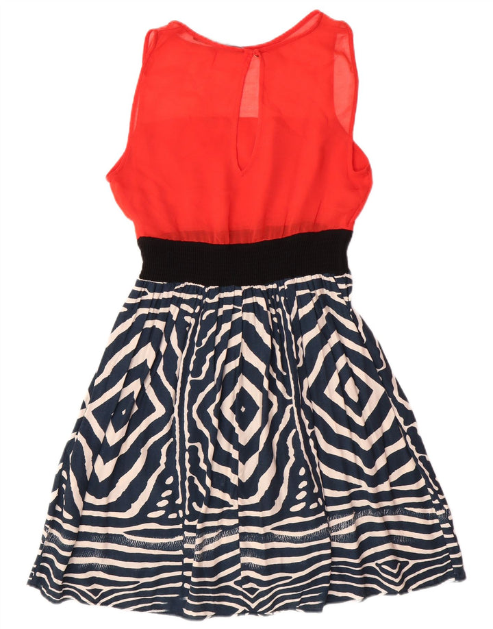 Rochie de bază fără mâneci pentru femei Zara UK 12 Roșu Mediu Geometric Modern