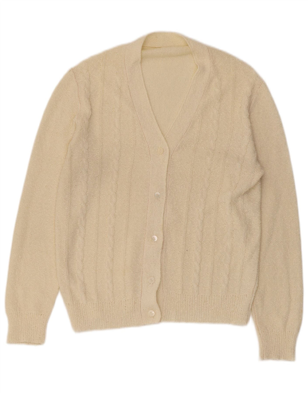 Vintage Womens Cardigan Sweater UK 14 Medium Beige