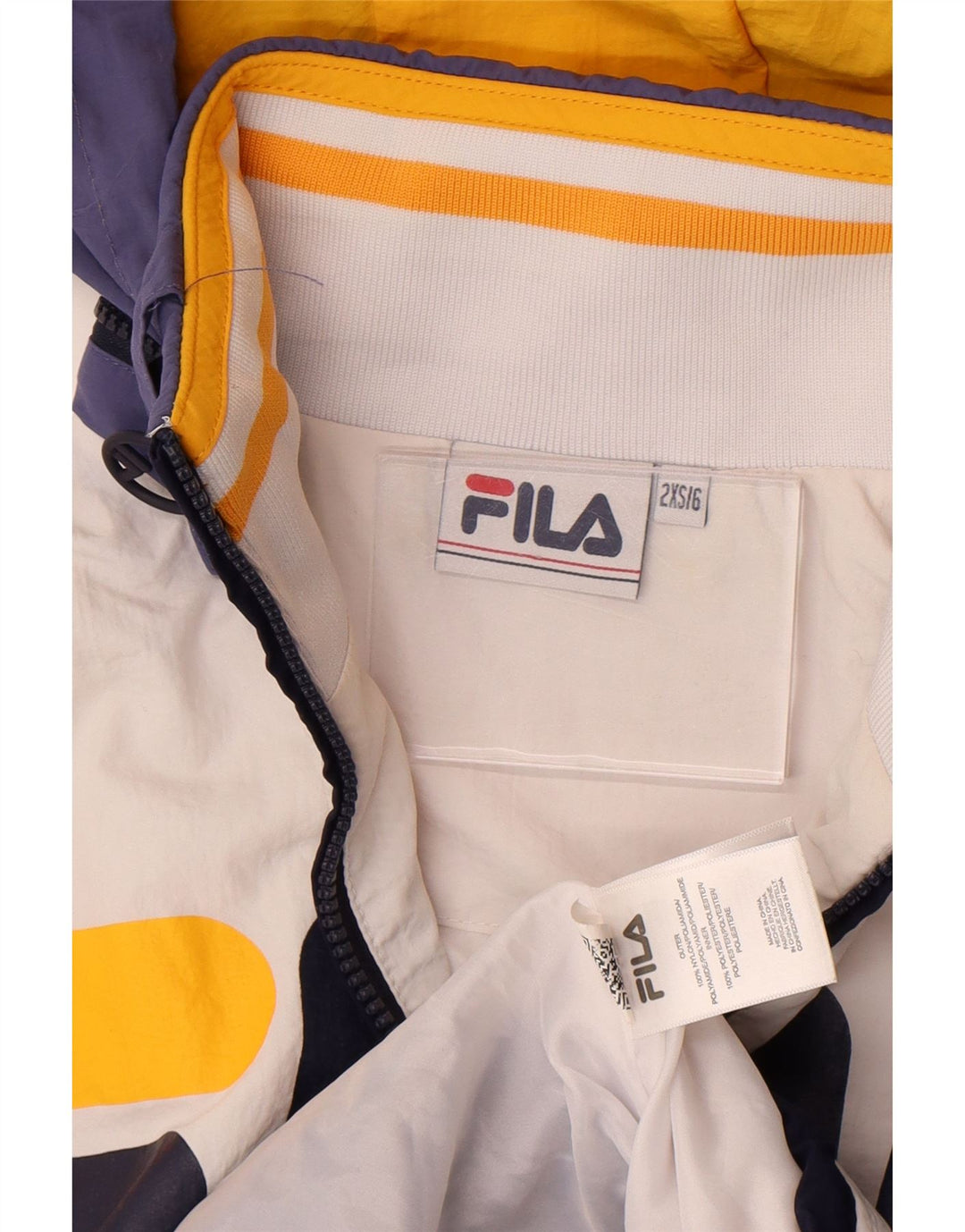 Jachetă Anorak grafică supradimensionată Fila pentru băieți 5-6 ani 2XS, alb, bloc de culoare