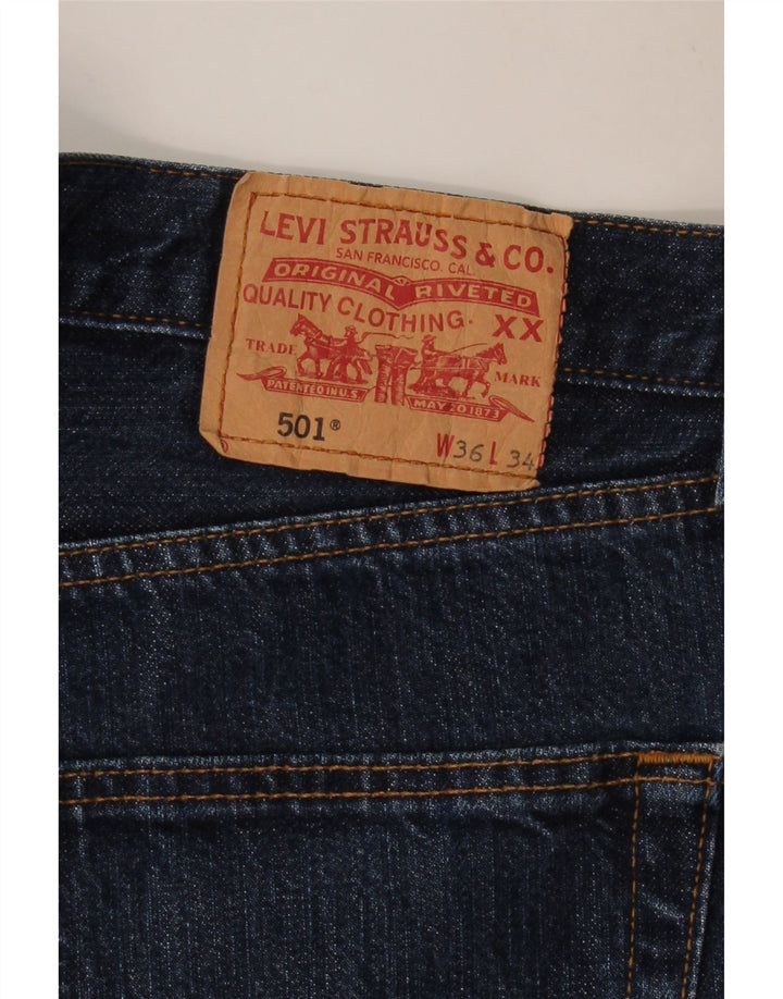 Blugi drepti pentru bărbați LEVI'S 501 W36 L30 bumbac bleumarin