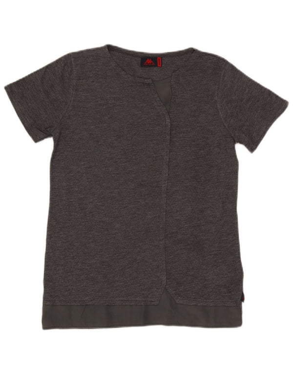 Top tricou Kappa pentru femei UK 12 Medium Gri Poliester