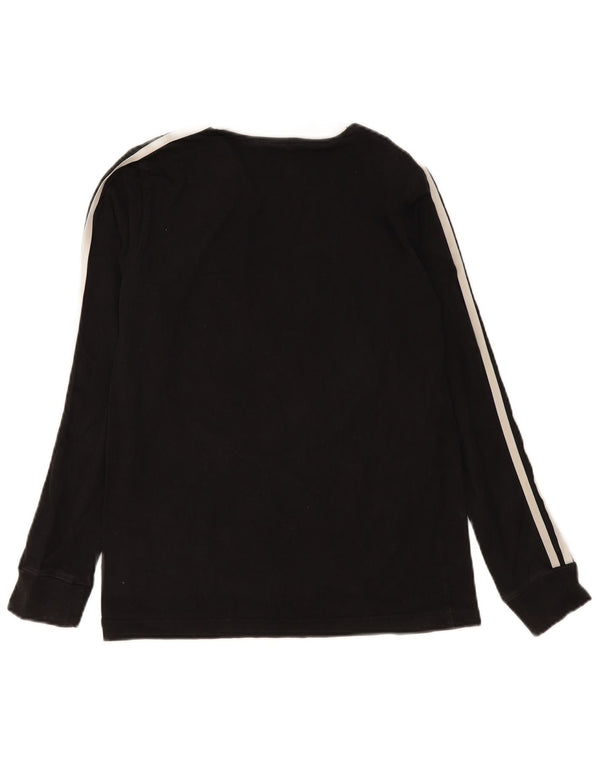 Top pentru femei Adidas cu mânecă lungă UK 10 mic, negru, bumbac