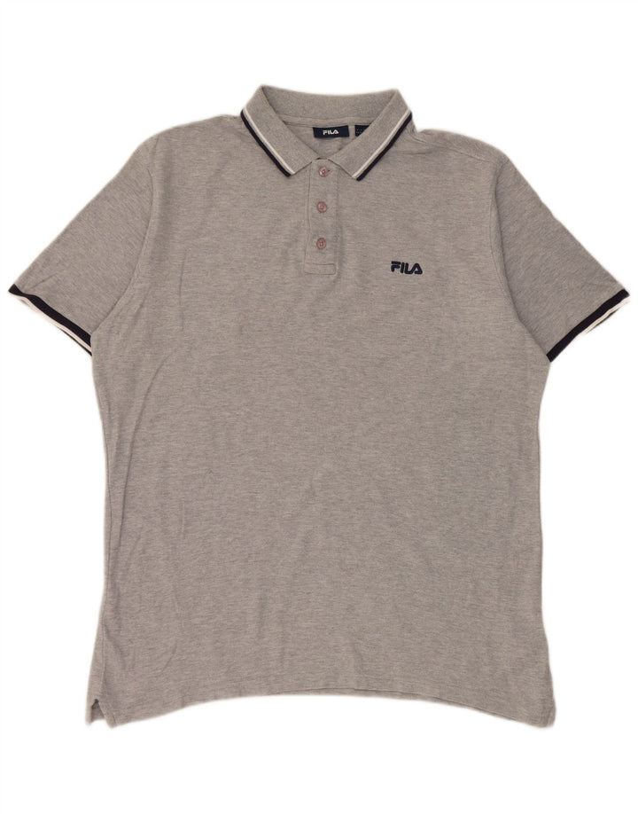 Tricou polo Fila pentru bărbați, mare, gri bumbac