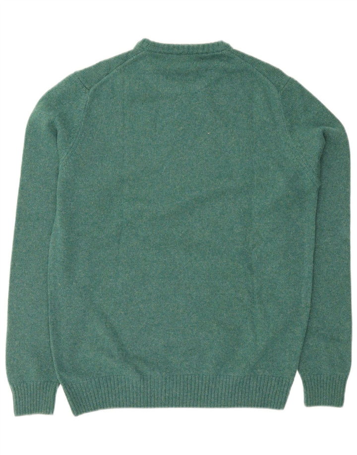 Pulover Trussardi pentru bărbați cu gât crew, lână verde mediu