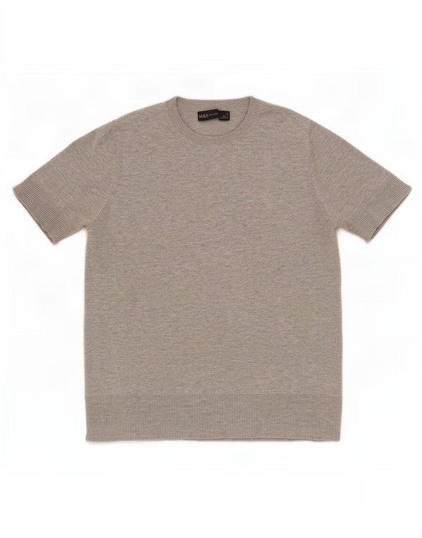 Marks & Spencer Womens Crop T-Shirt Top UK 8 Small Grey