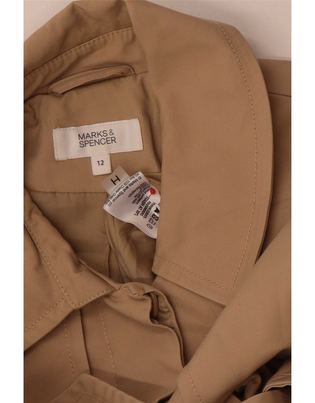 Trench pentru femei Marks & Spencer UK 12 Bumbac mediu bej