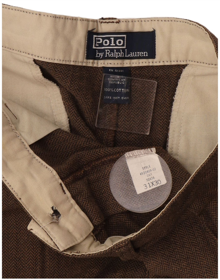 Pantaloni casual pentru bărbați Polo Ralph Lauren W31 L30, bumbac cu țesătură maro
