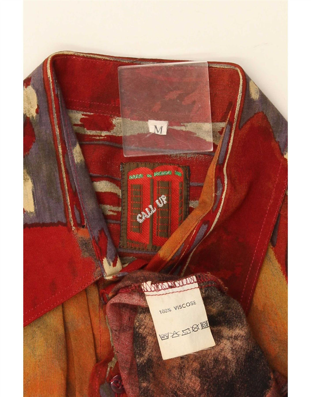 Cămașă Vintage pentru bărbați cu model abstract, viscoză medie multicoloră