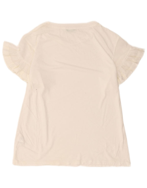 Tricou Benetton pentru damă, cu croiala largi, Top UK 8 Bumbac alb mic