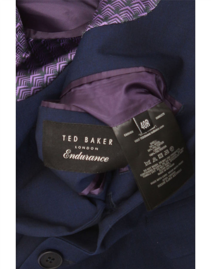 Sacou Ted Baker pentru bărbați, cu 2 nasturi, UK 40, lână mare, albastru