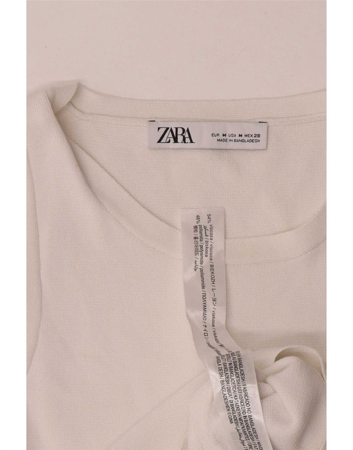 Top cu vestă pentru femei Zara UK 12 Medium White Viscose