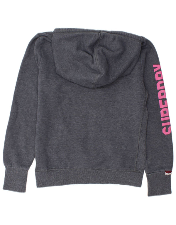 Pulover Superdry pentru damă, cu grafică, UK 16, mare, gri bumbac