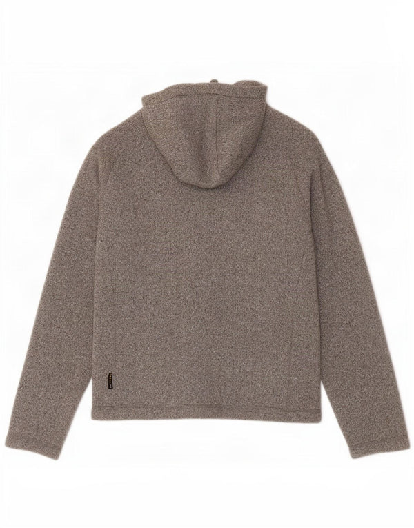 Jack Wolfskin Pulover cu capota cu fermoar pentru femei Marea Britanie 18/20 XL Poliester stricat gri