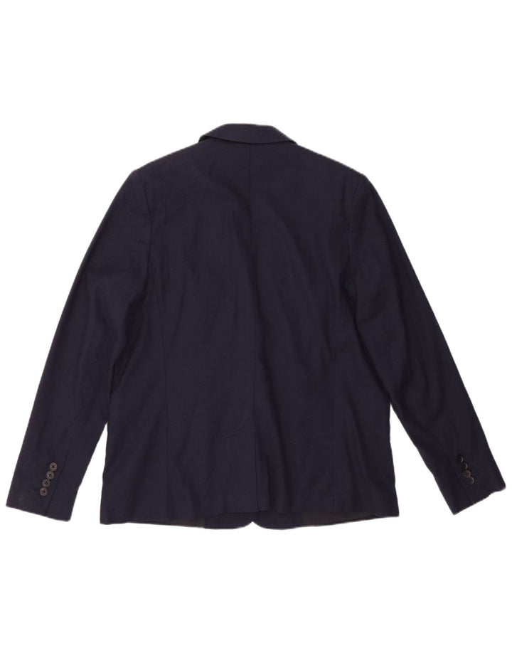 Jachetă Lacoste pentru femei, cu 1 nasture, mărimea 44, mare bumbac bleumarin
